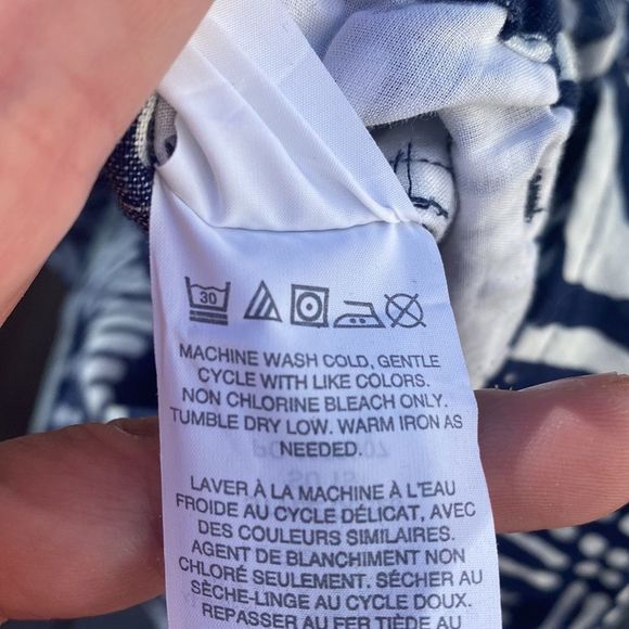 J.Crew Navy & White Printed Linen Jumpsuit - Picture 7 of 7